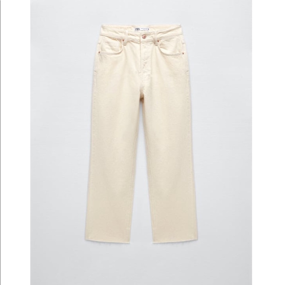 Zara high rise straight jeans
